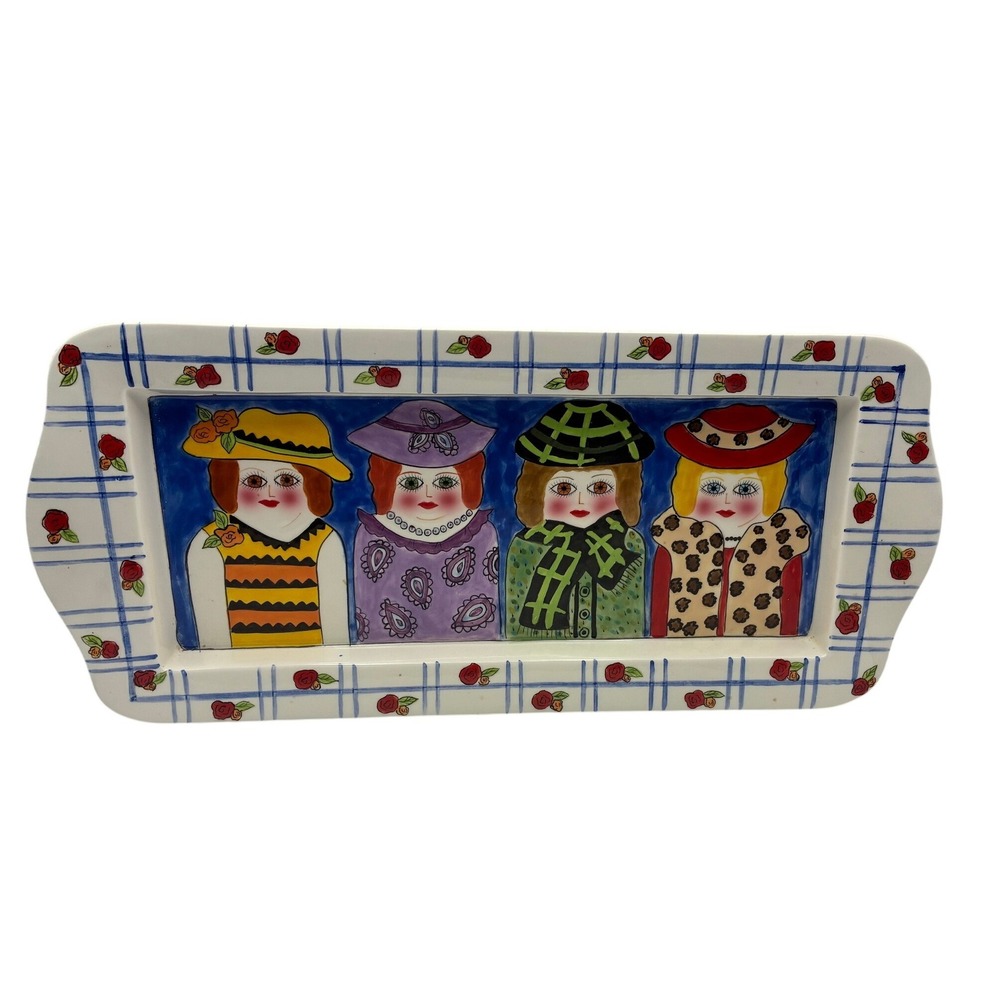 Bella Casa Ganz Serving Platter 16" Susan Paley Ladies' Club "Seasons"